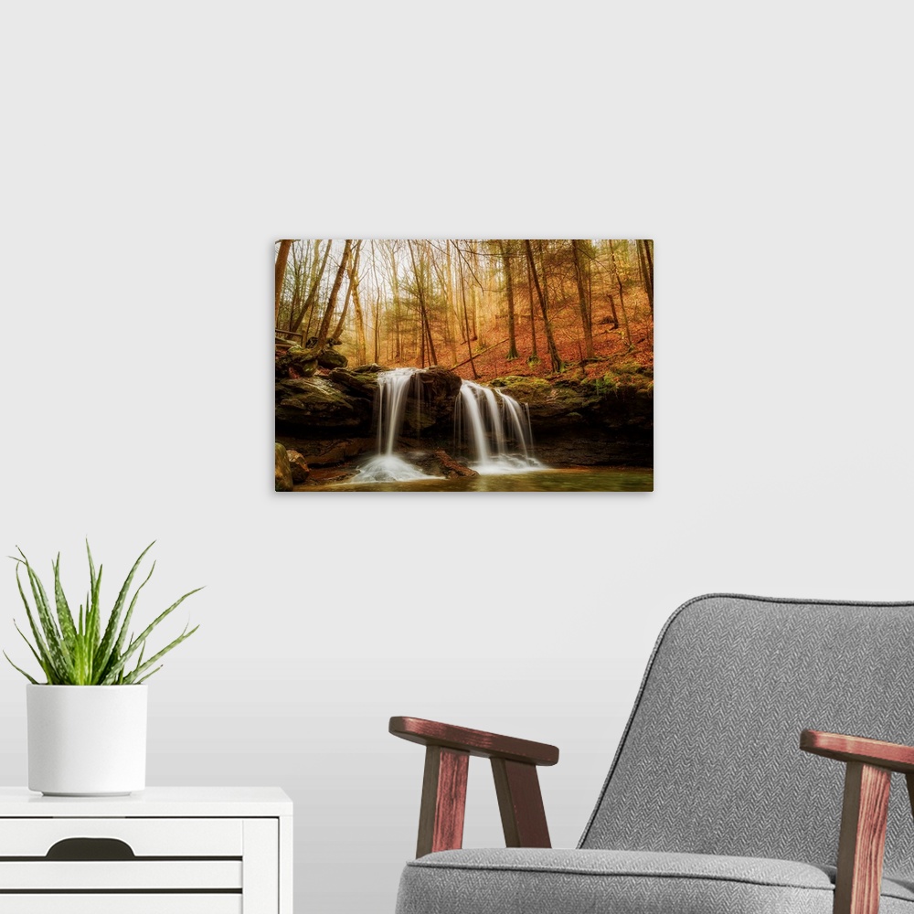 A modern room featuring Debord Falls at Frozen Head State Park in Tennessee.