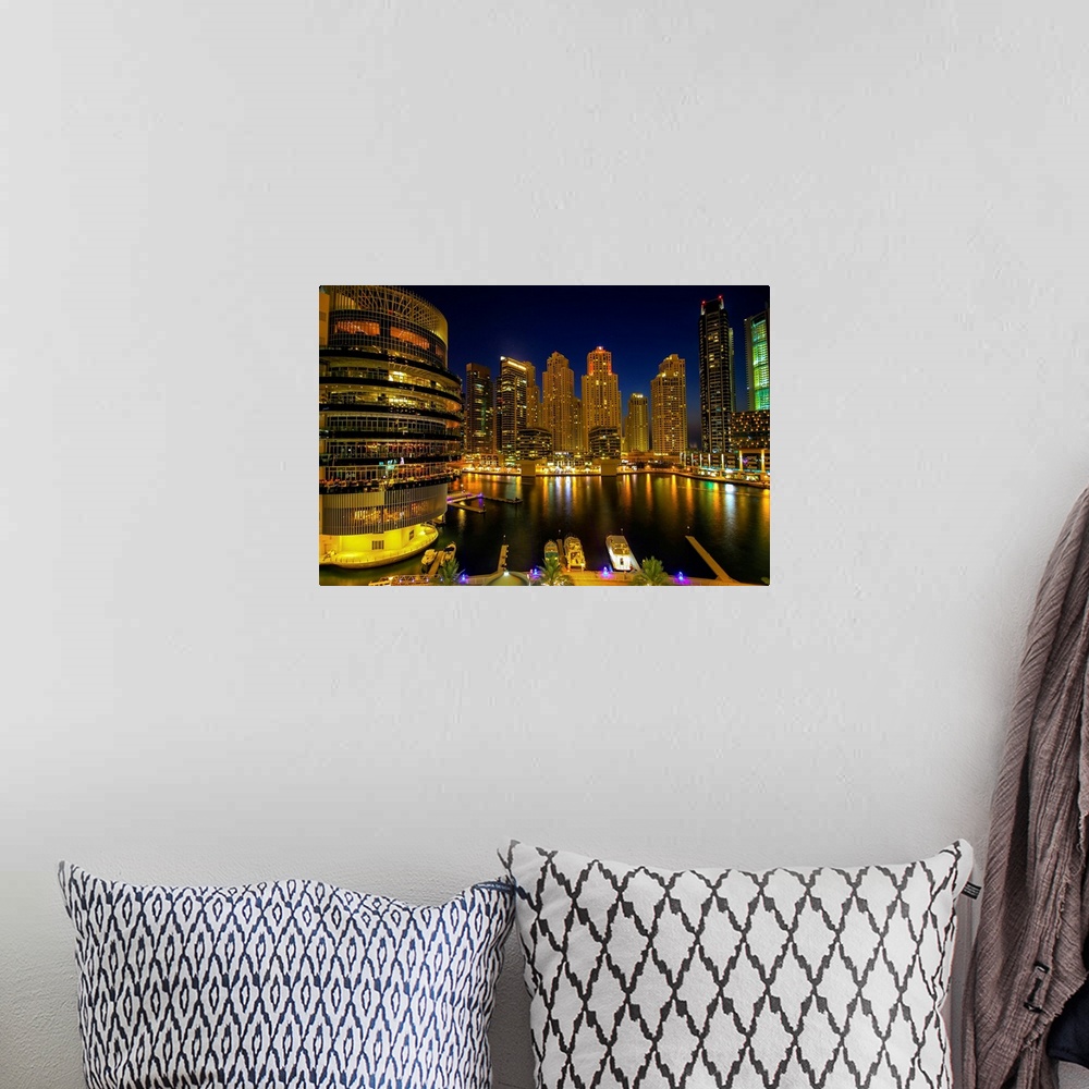 A bohemian room featuring Dubai Marina View