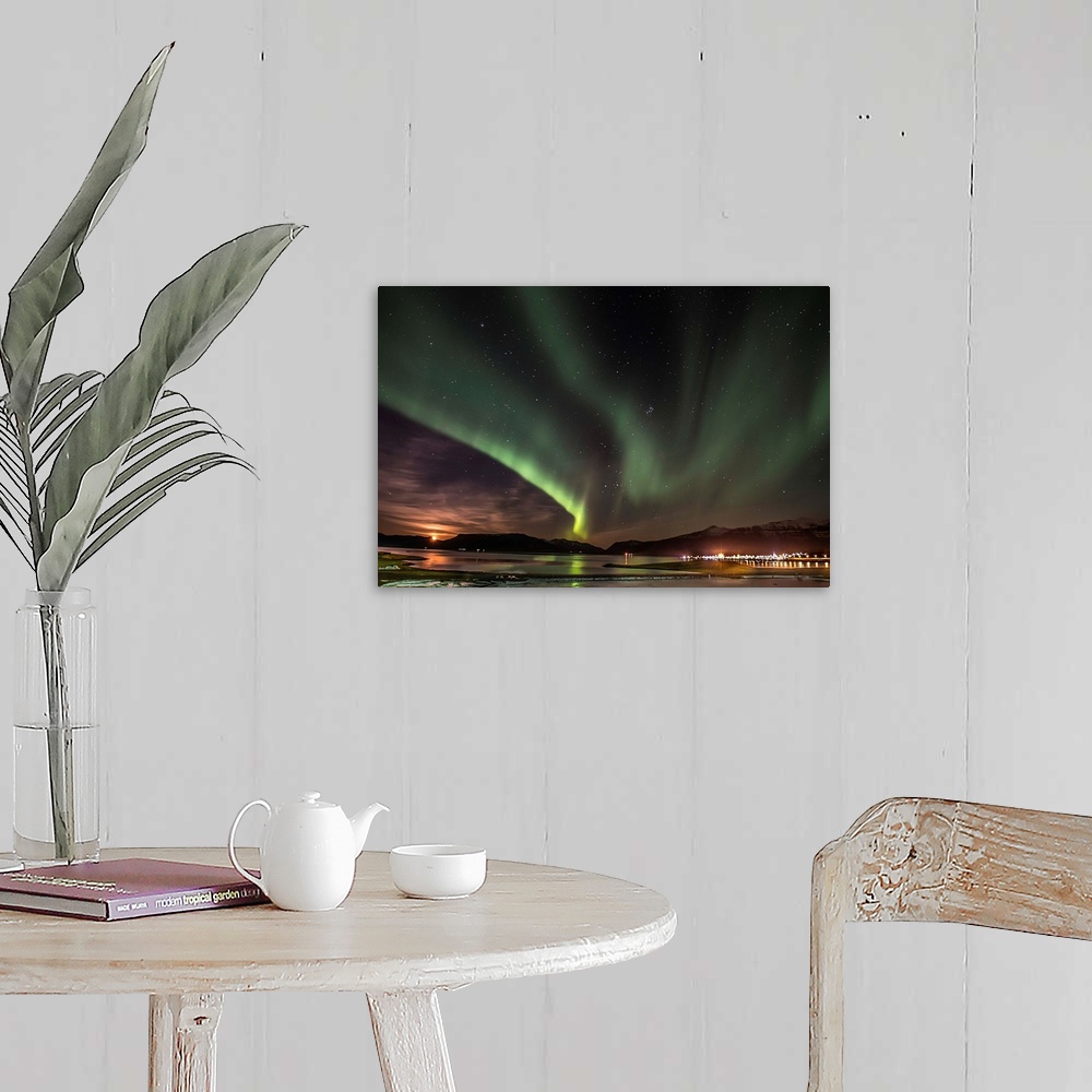 A farmhouse room featuring Iceland Northern Lights