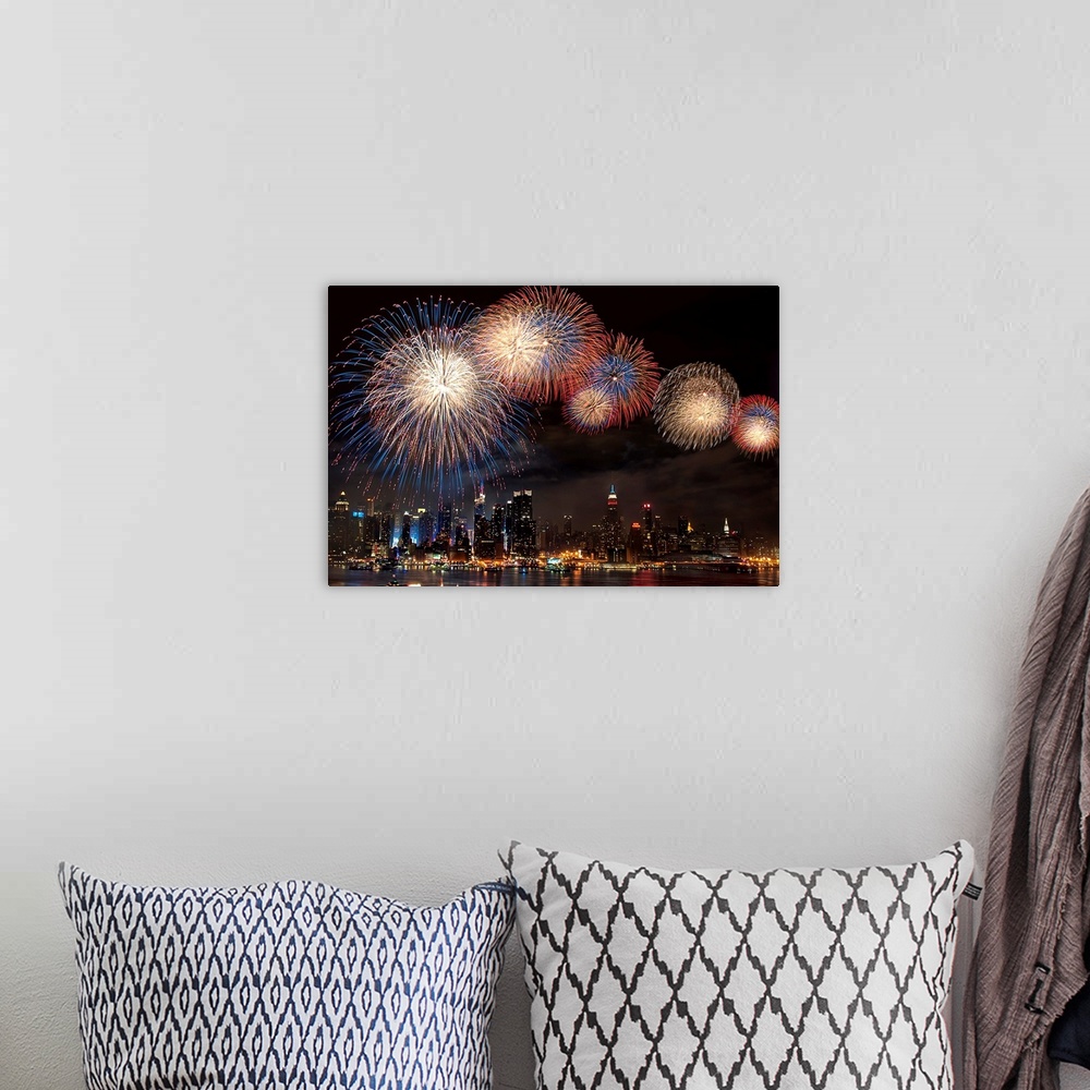 A bohemian room featuring Macy's July 4th Fireworks At Hudson River