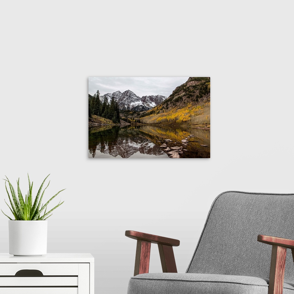 A modern room featuring Late fall morning at Maroon Bells, Colorado.