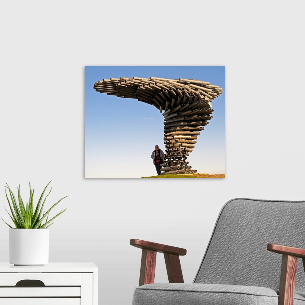 A modern room featuring Singing Ringing Tree