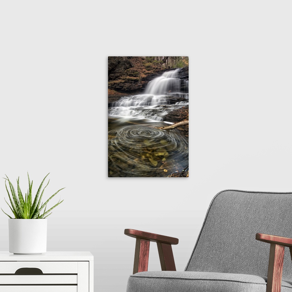 A modern room featuring Waterfalls in Ricketts Glen State Park, Pennsylvania.