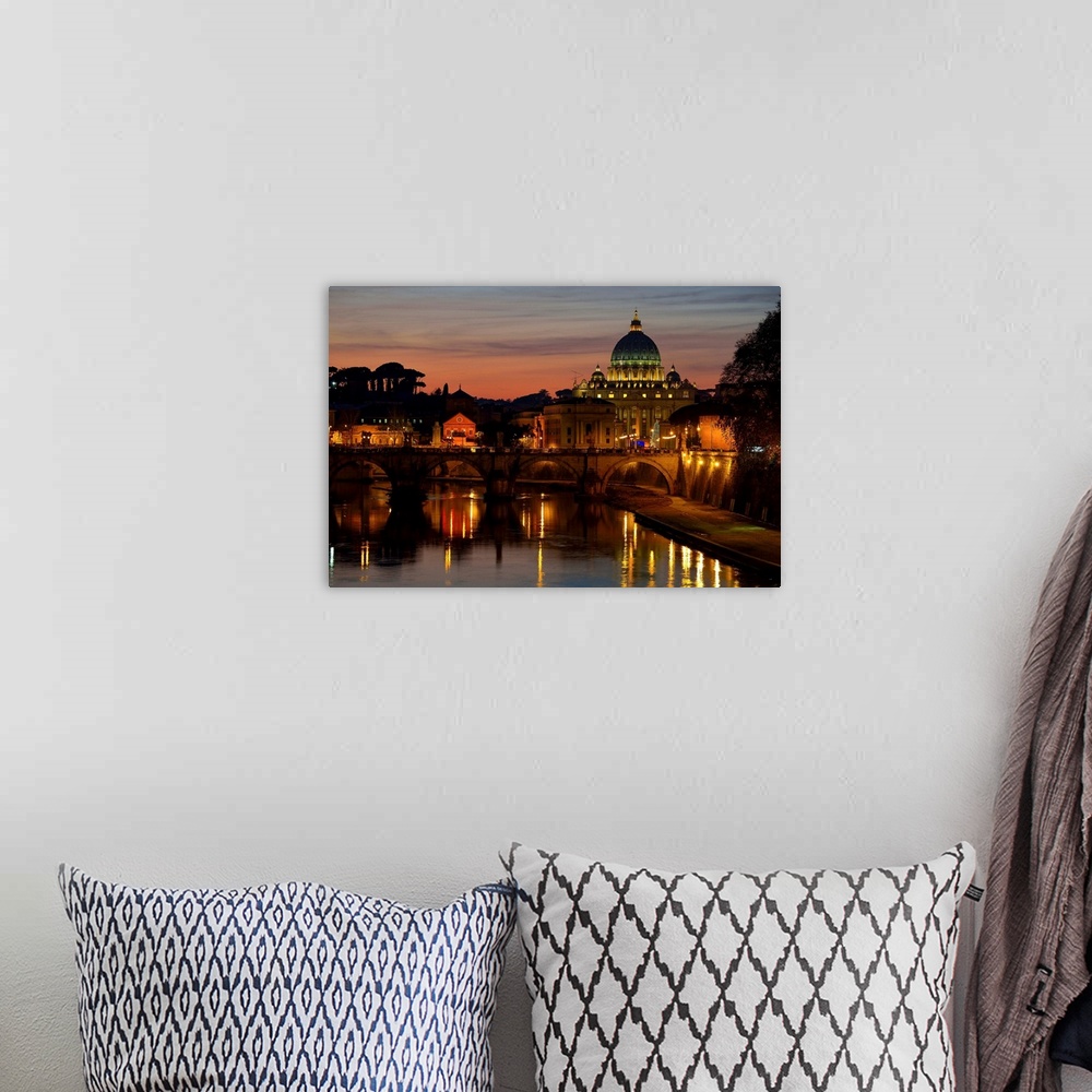 A bohemian room featuring Sunset over St. Peter's Basilica