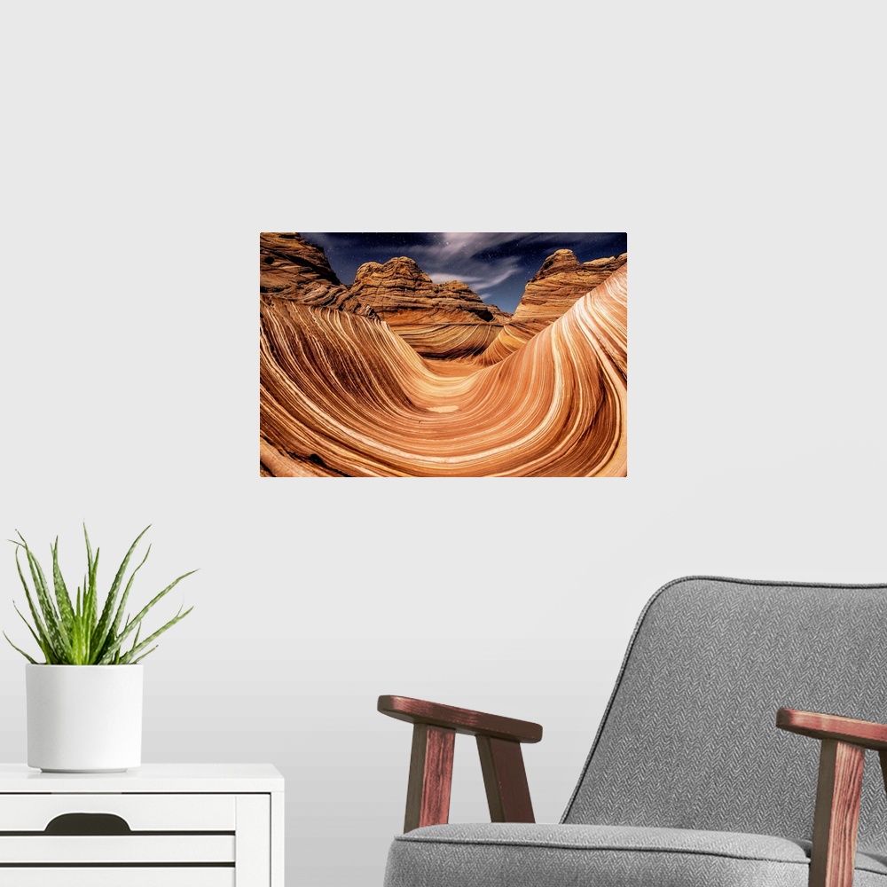 A modern room featuring The Convolution of The Wave
