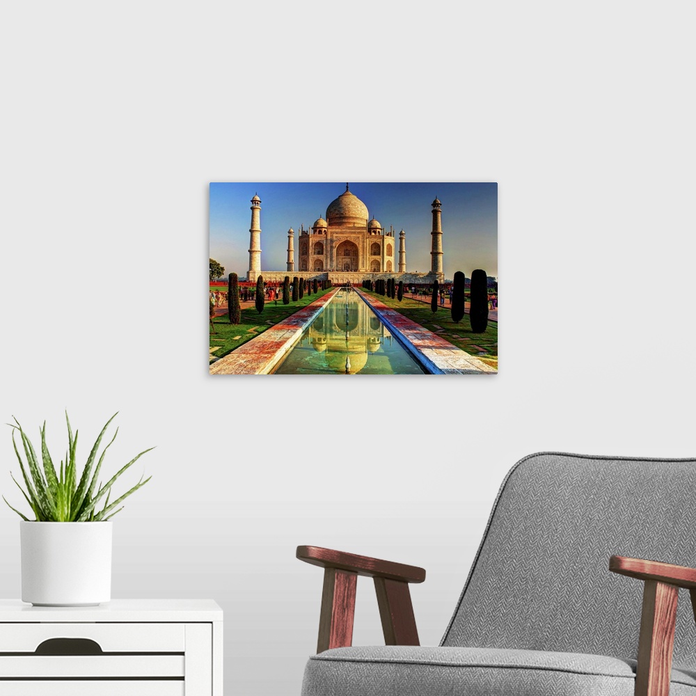 A modern room featuring The Taj Mahal