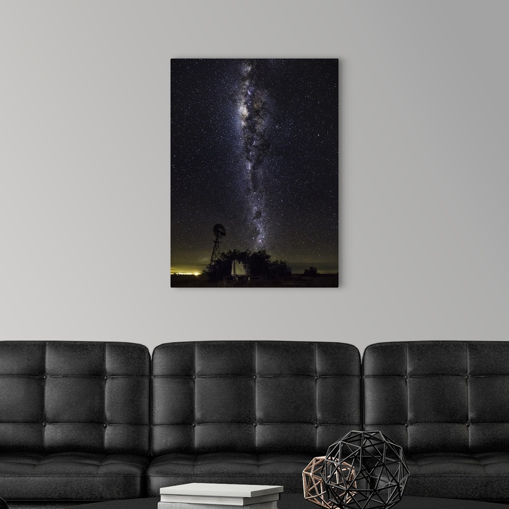 A modern room featuring The Milky Way Galaxy visible in the night sky over Toowoomba, Queensland, Australia.