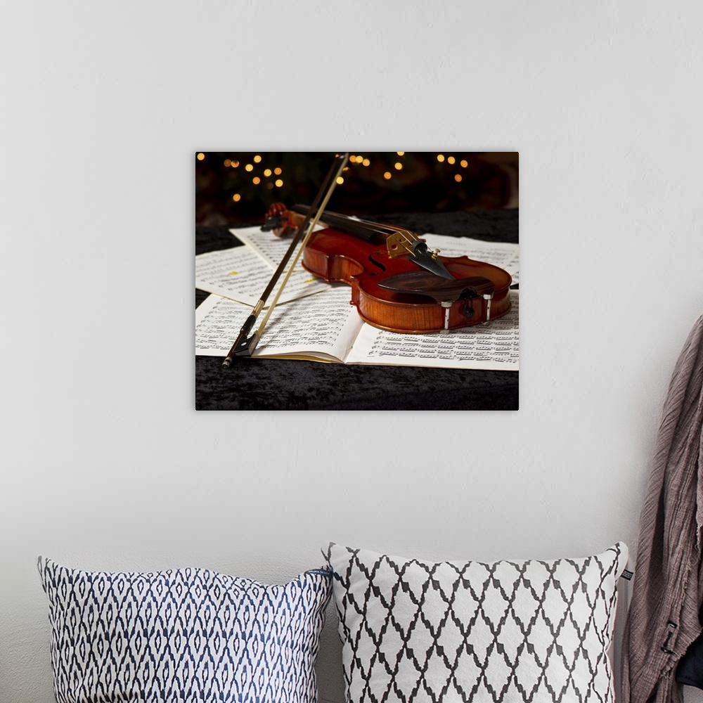 A bohemian room featuring Violin With Bokeh