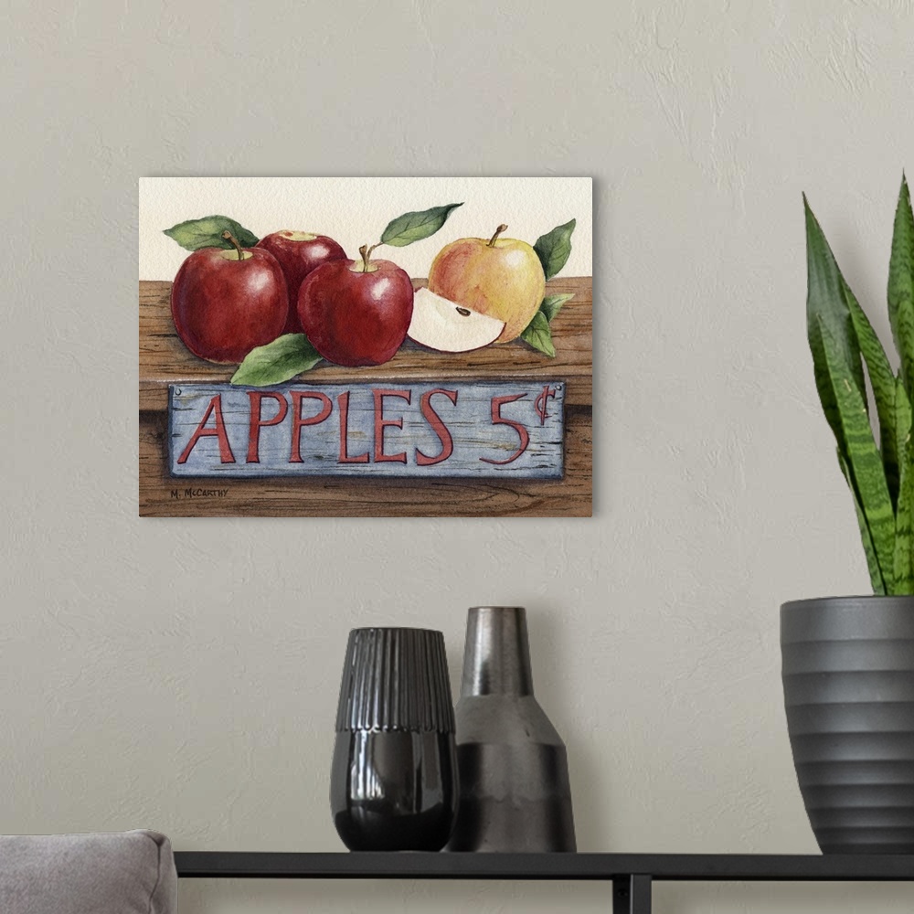 A modern room featuring Apples 5 Cents