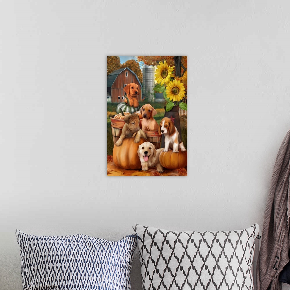 A bohemian room featuring Autumn Puppies
