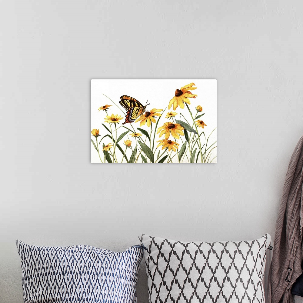 A bohemian room featuring Butterfly And Black Eyed Susans
