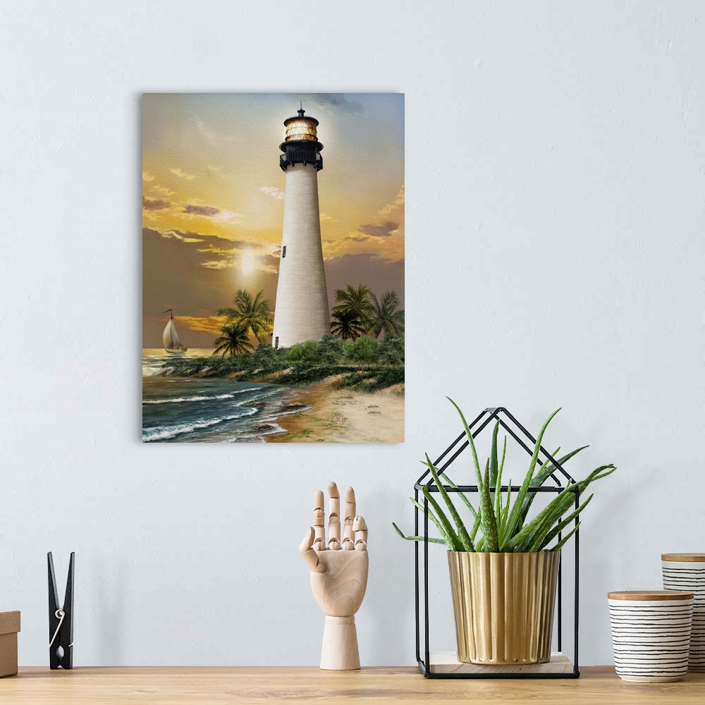 A bohemian room featuring Cape Florida Lighthouse