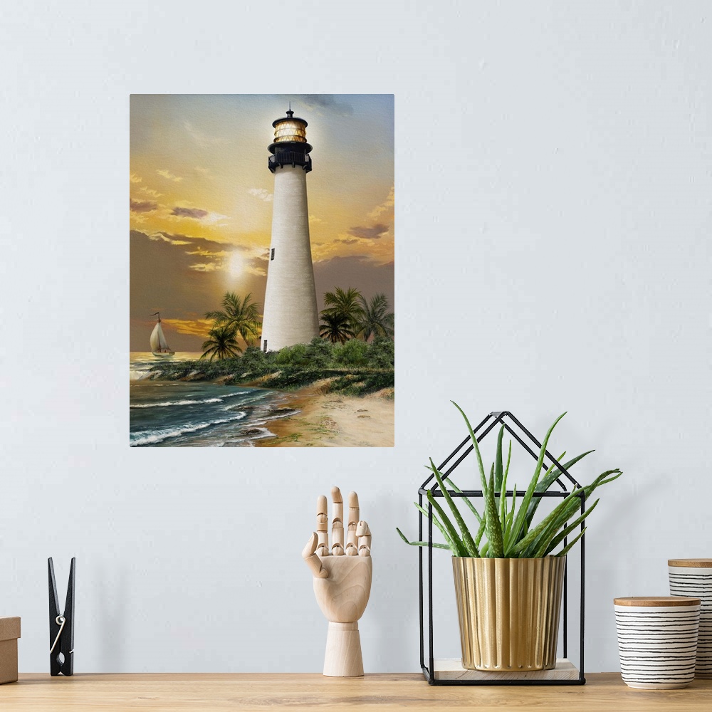A bohemian room featuring Cape Florida Lighthouse