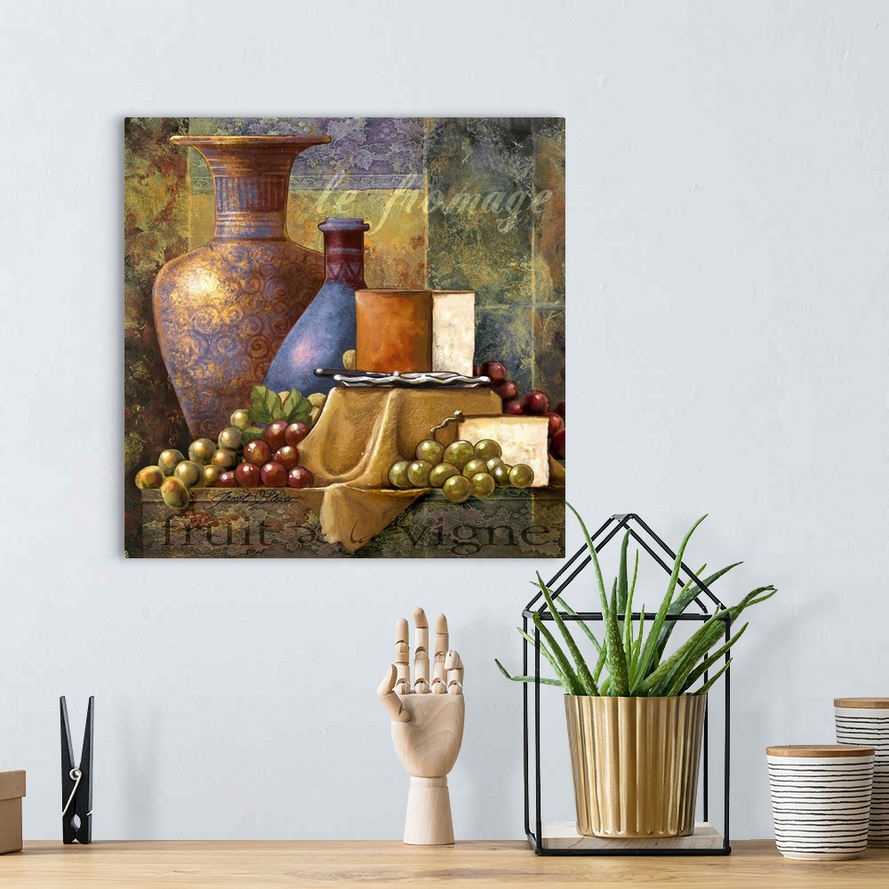 A bohemian room featuring Cheese and Grapes