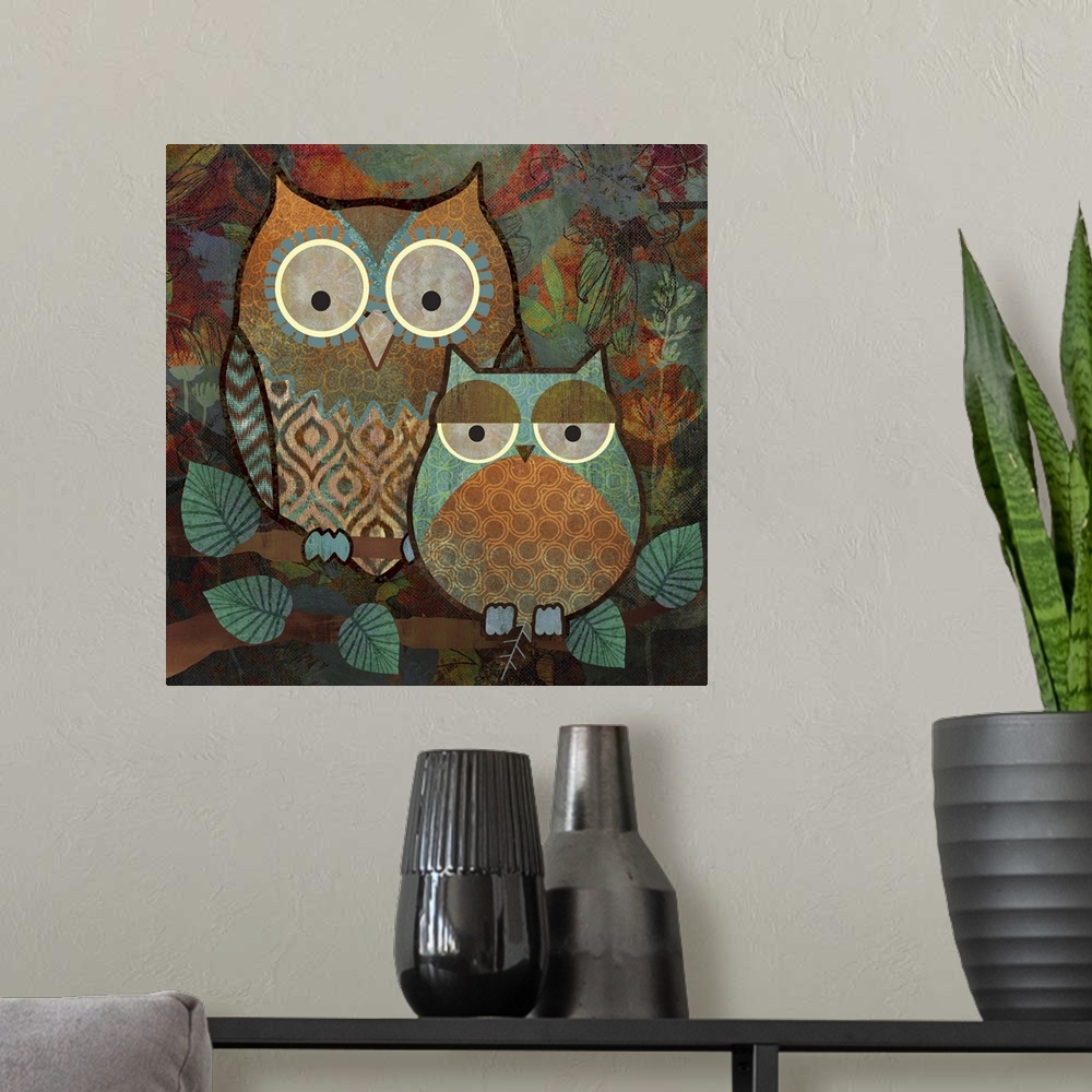 A modern room featuring Decorative Owls II