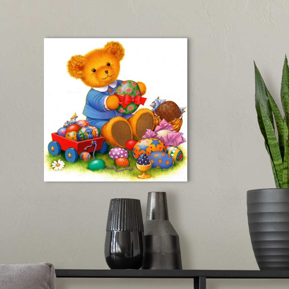 A modern room featuring Easter Teddy II
