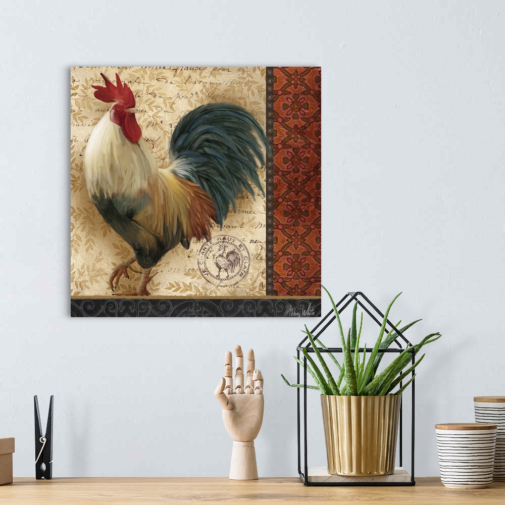 A bohemian room featuring French Rooster III