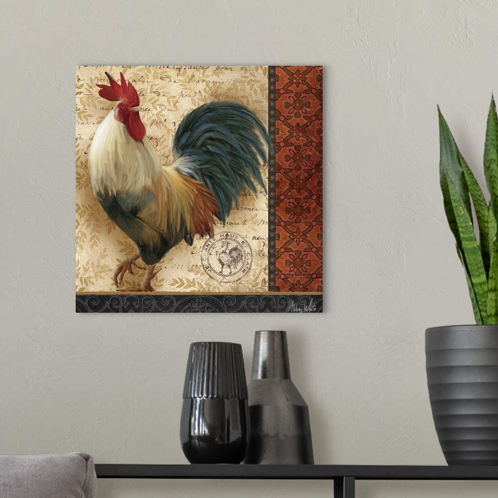 A modern room featuring French Rooster III