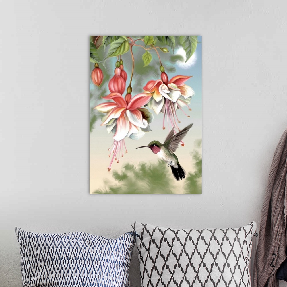 A bohemian room featuring Fuchsia and Hummingbird