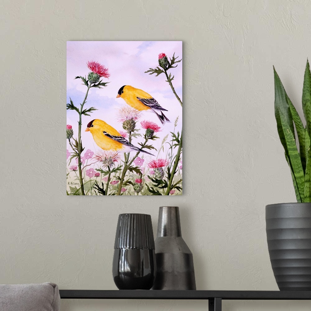 A modern room featuring Goldfinch And Thistle
