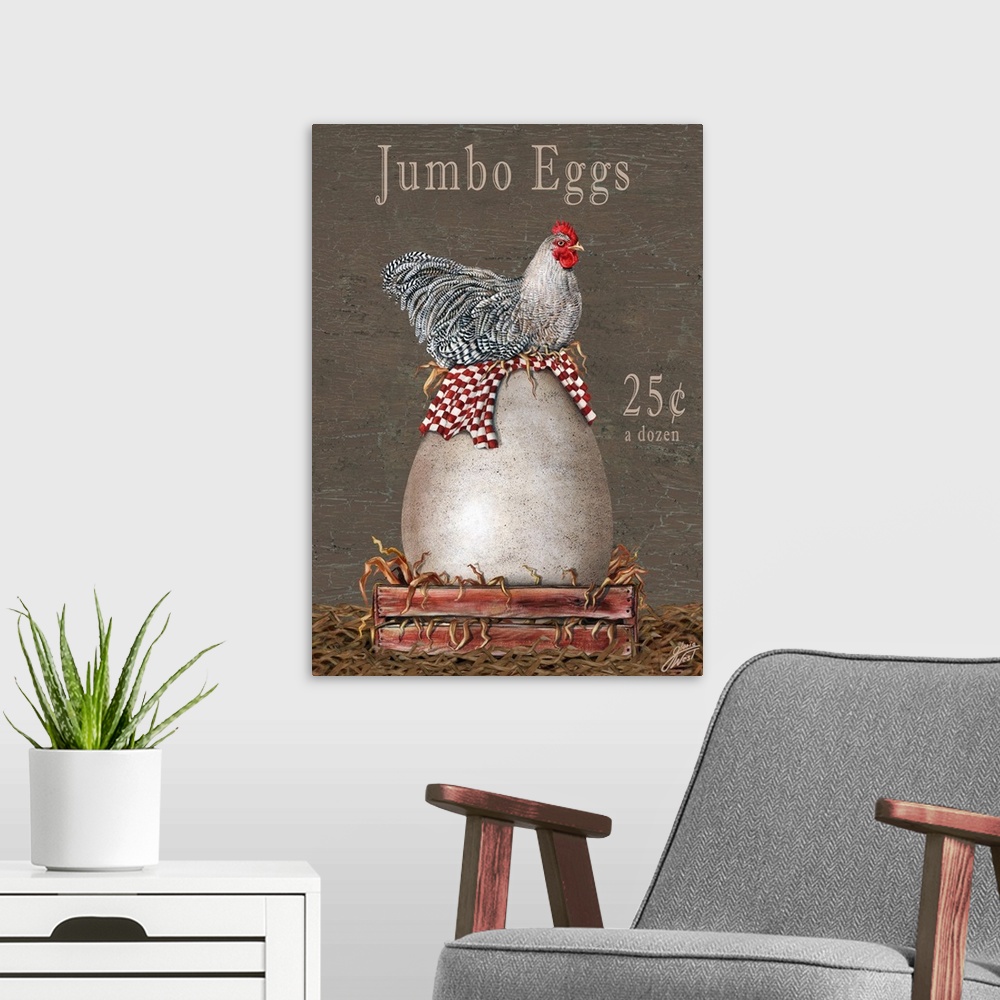 A modern room featuring Jumbo Eggs