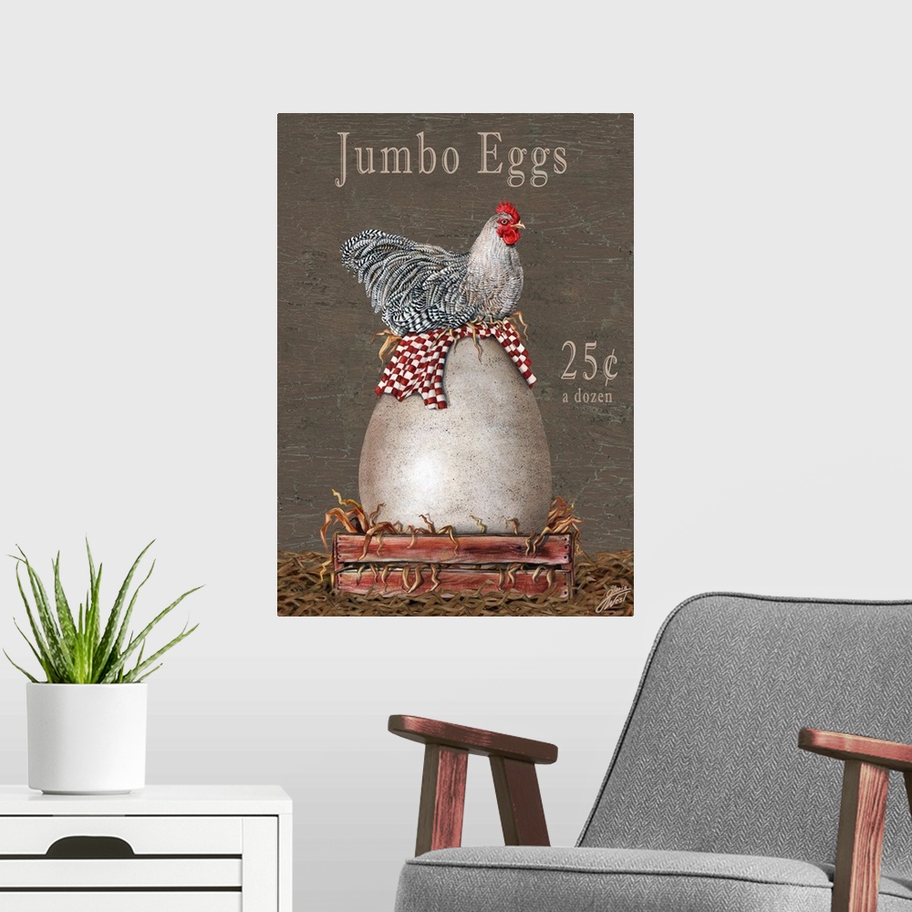 A modern room featuring Jumbo Eggs