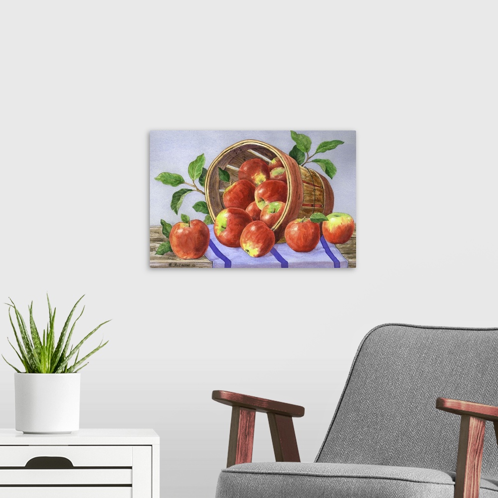 A modern room featuring Just Apples