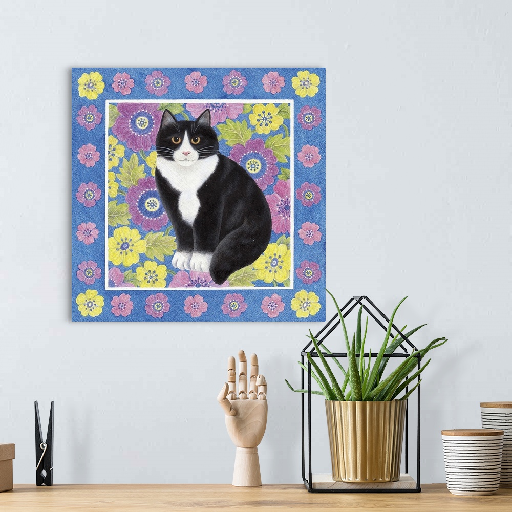 A bohemian room featuring Kitty in Spring Flowers I