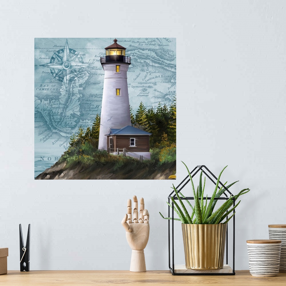 A bohemian room featuring Lighthouse IV