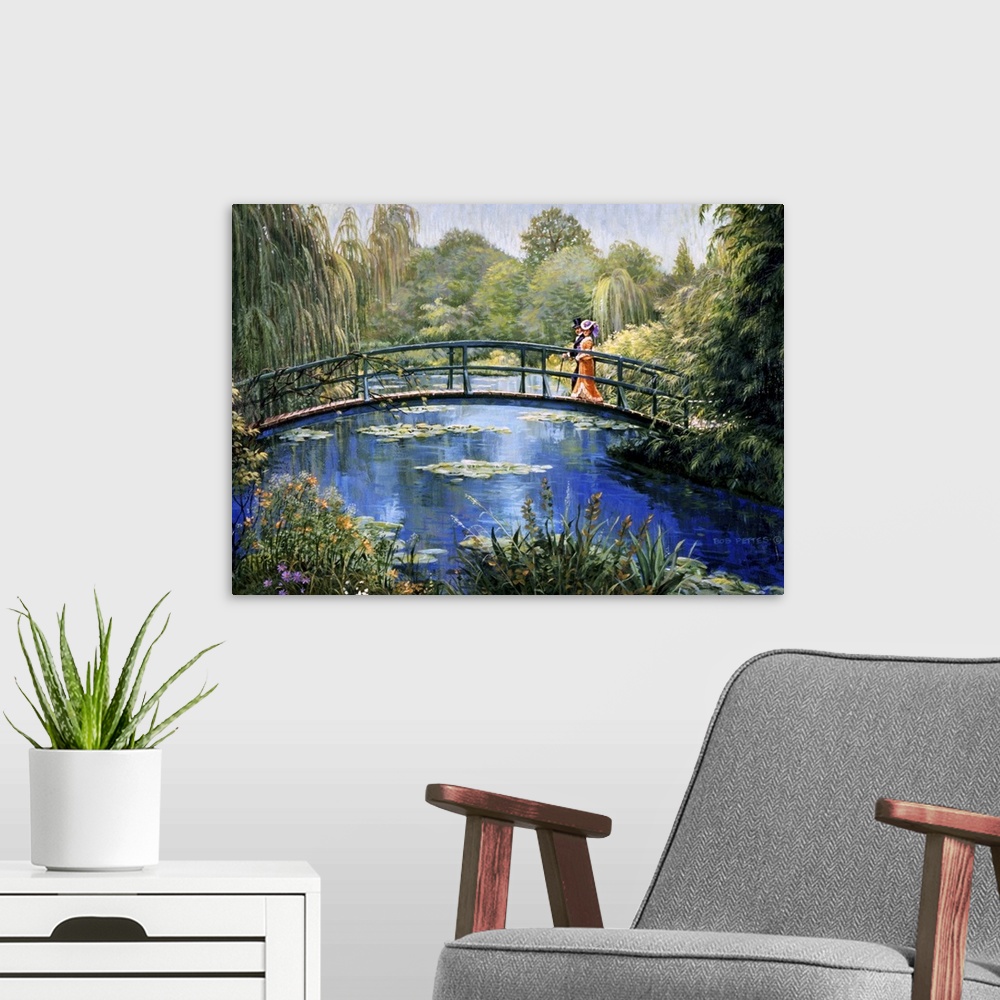 A modern room featuring Monet Garden II