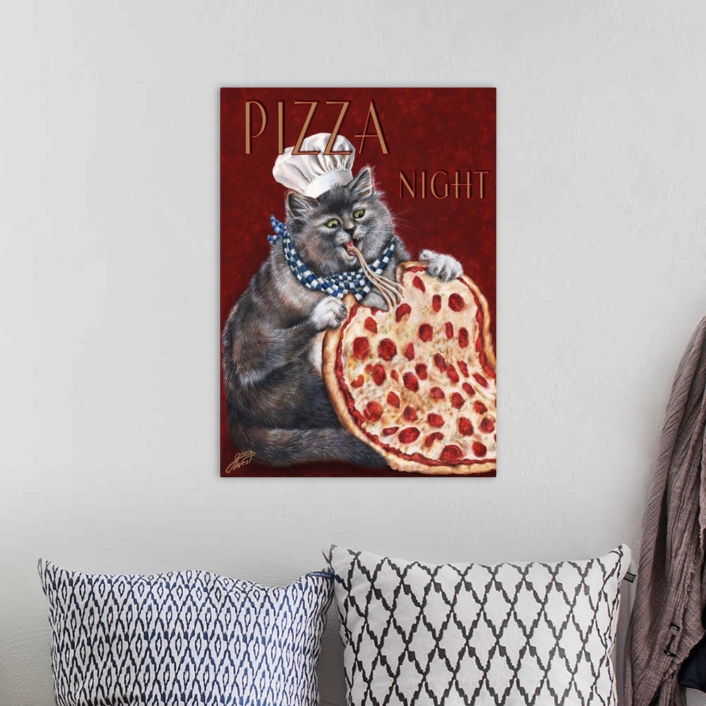 A bohemian room featuring Pizza Night