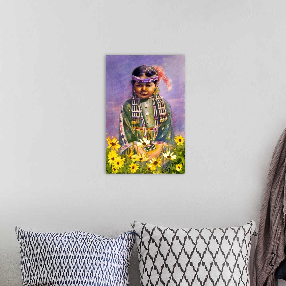 A bohemian room featuring Sunflower Girl