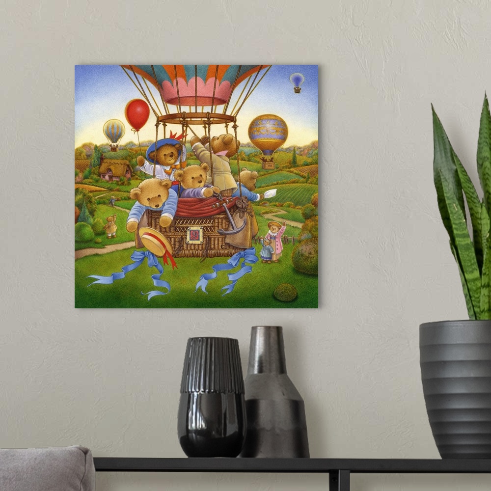 A modern room featuring The Balloon Ride