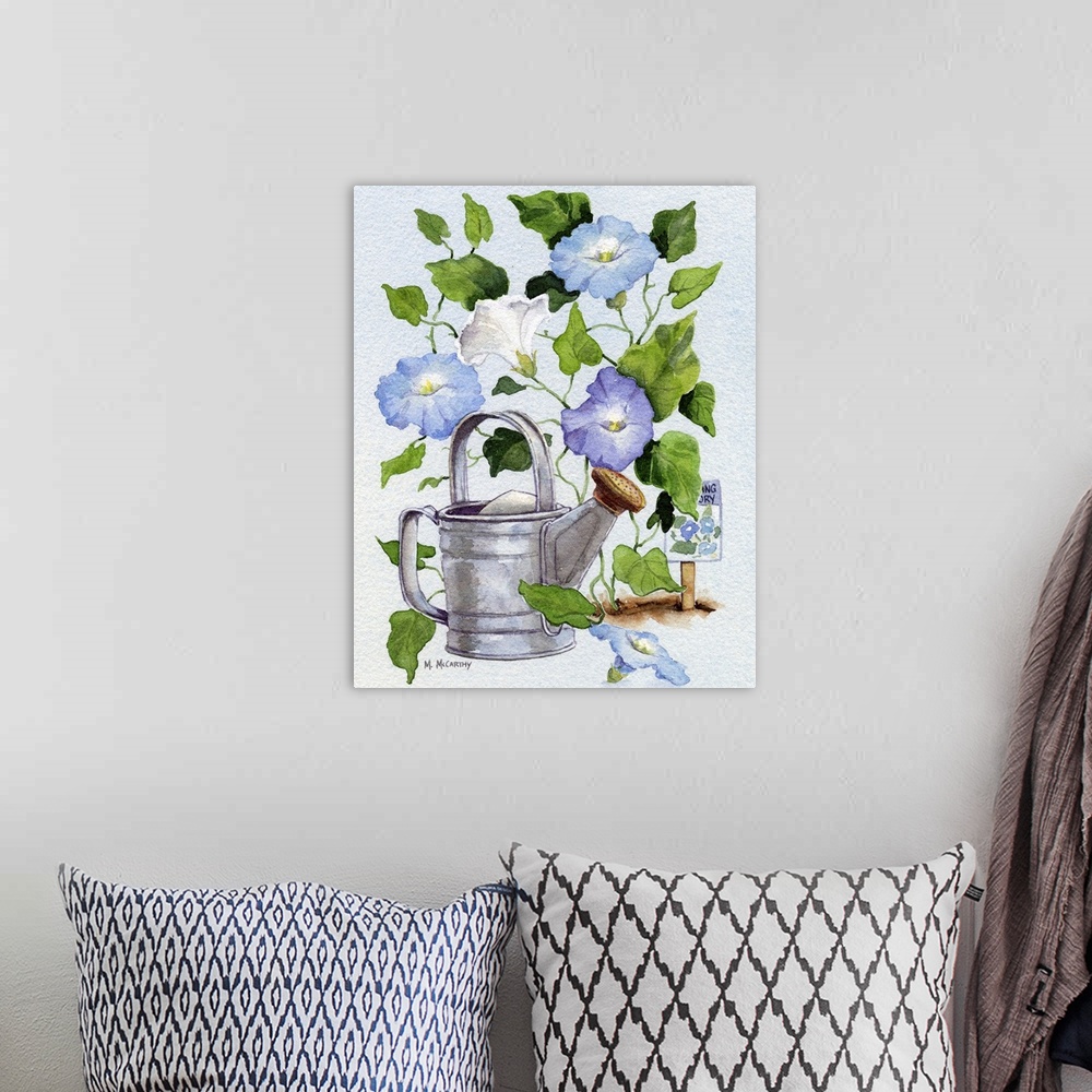 A bohemian room featuring Watering Can and Morning Glories