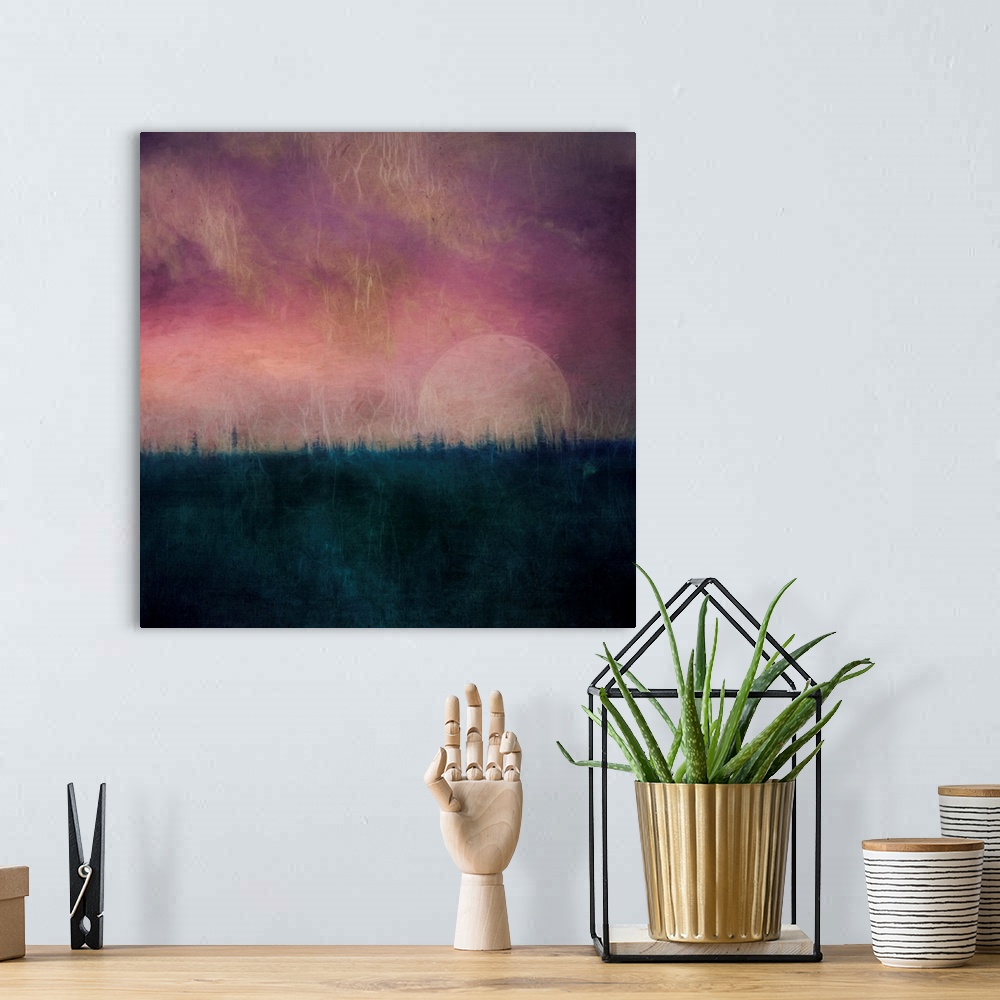 A bohemian room featuring Abstract Moonrise