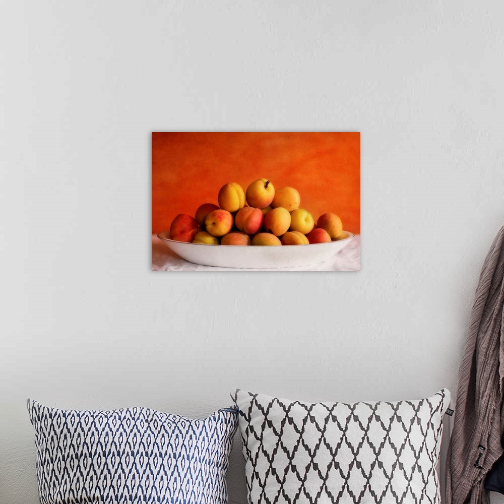 A bohemian room featuring Warm still life with apricots