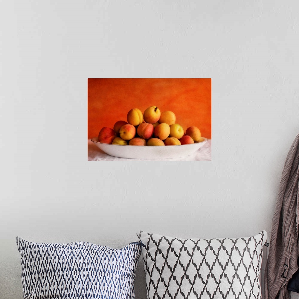 A bohemian room featuring Warm still life with apricots