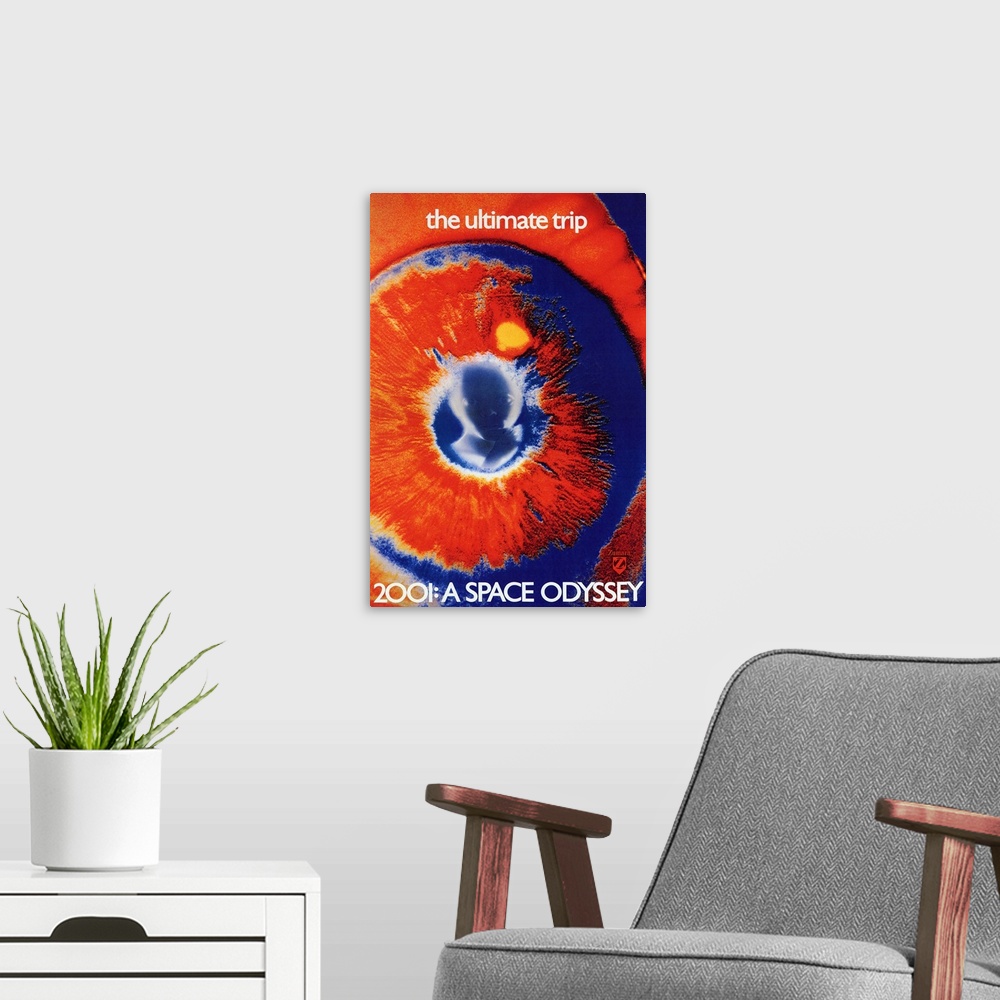 A modern room featuring 2001 Space Odyssey 1 Sci Fi Movie Poster