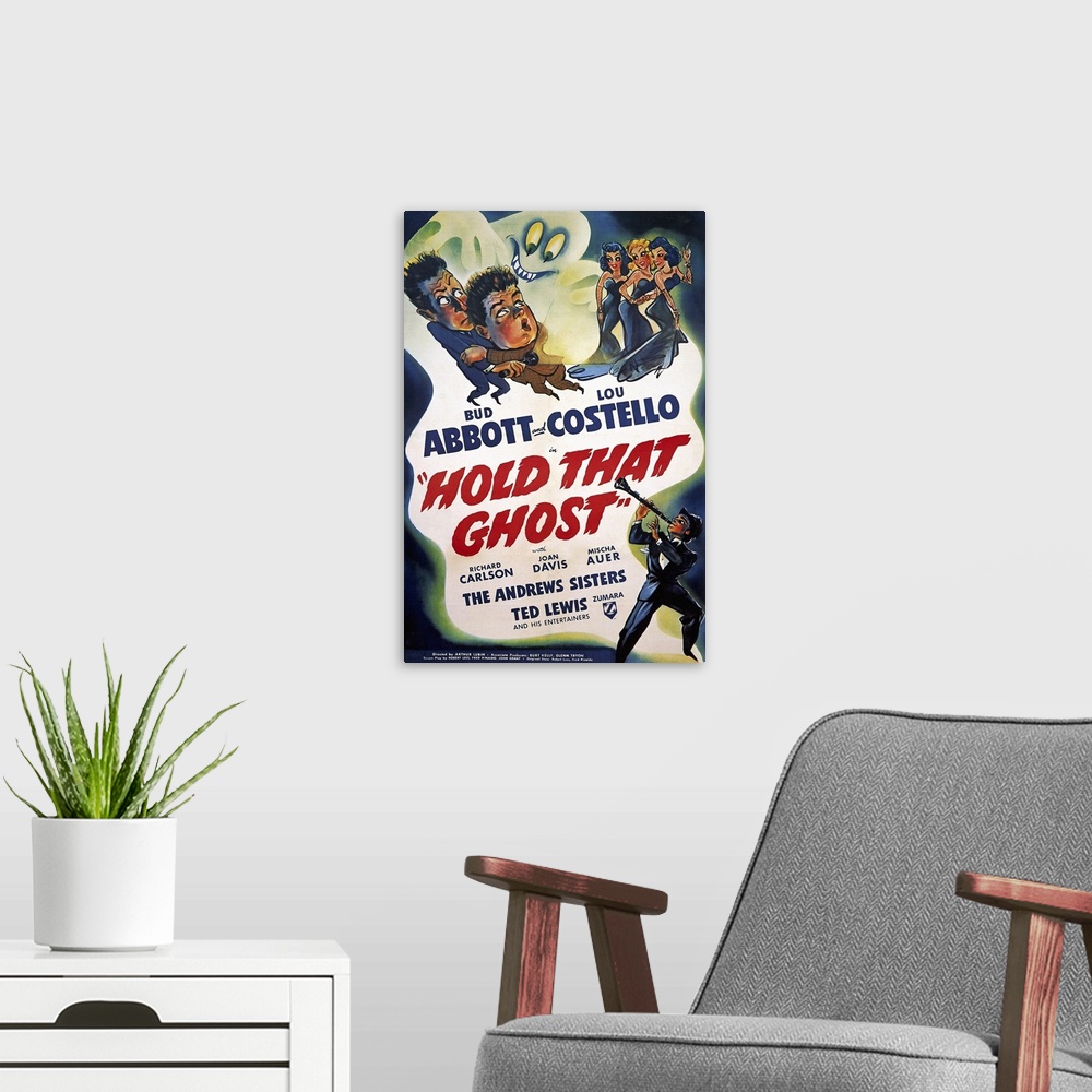 A modern room featuring Abbott and Costello Hold That Ghost