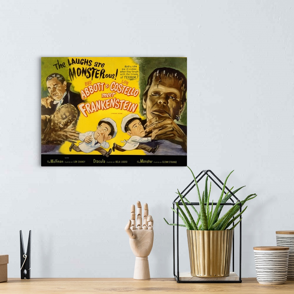 A bohemian room featuring Abbott and Costello Meet Frankenstein 1