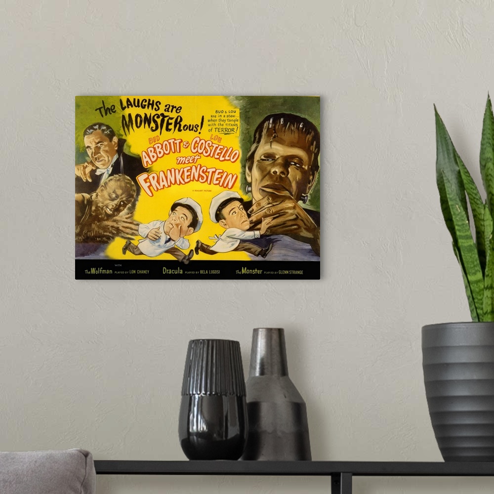 A modern room featuring Abbott and Costello Meet Frankenstein 1