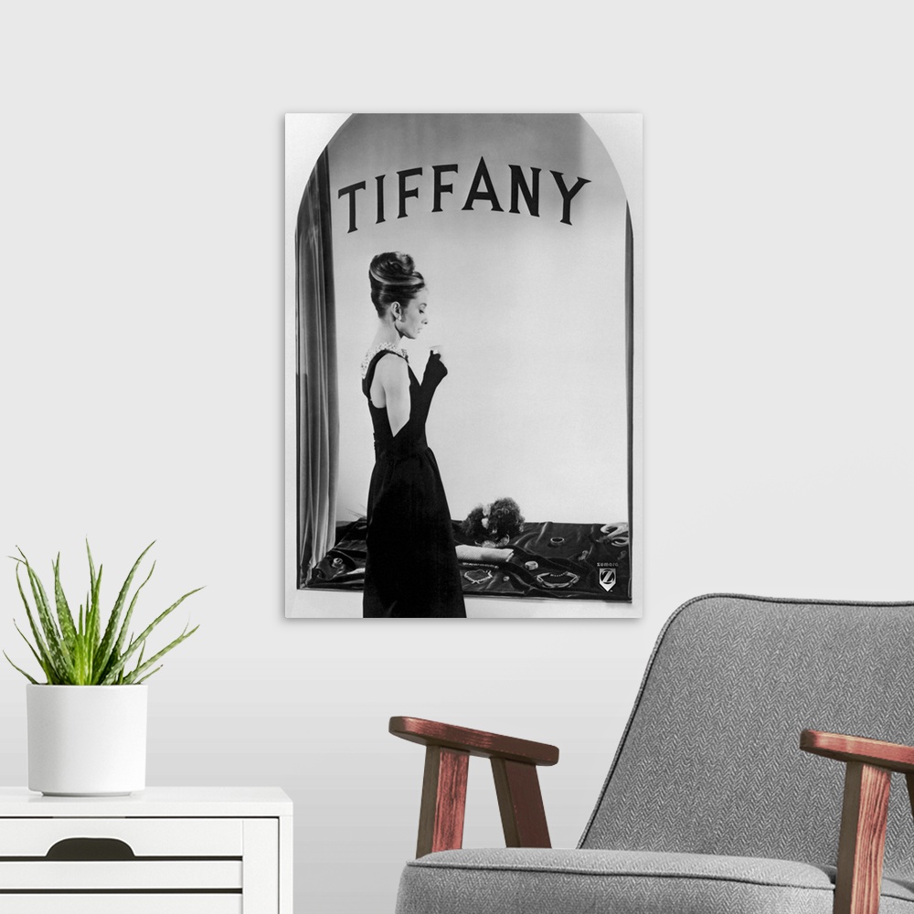 A modern room featuring Photograph of British actress, humanitarian, fashion icon from Hollywood's Golden Age in the film...