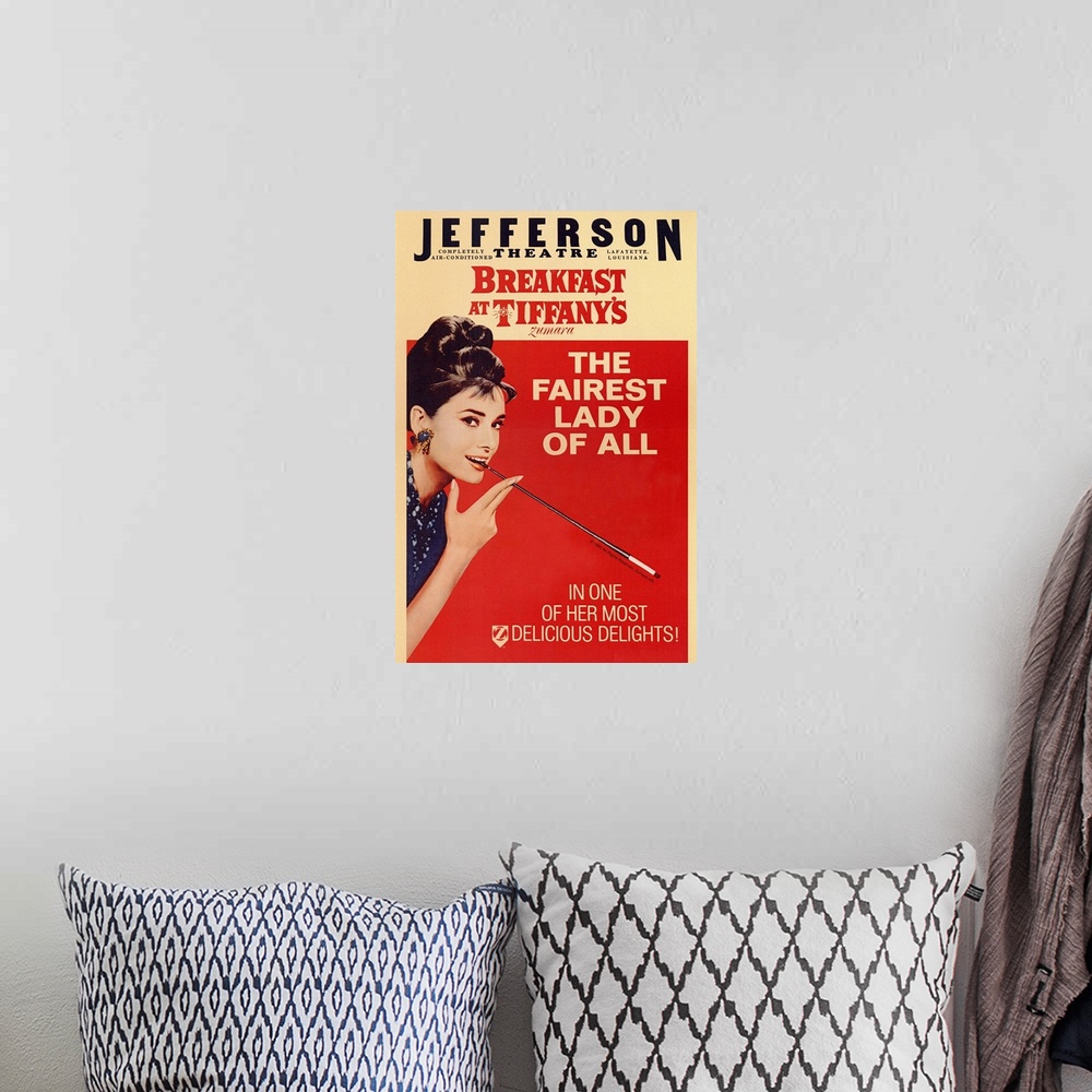A bohemian room featuring Audrey Hepburn Breakfast Tiffanys 2 Red