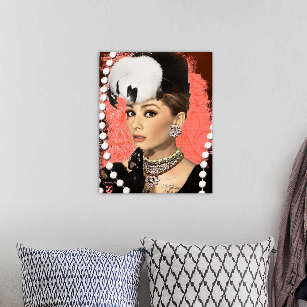 A bohemian room featuring Audrey Hepburn Diamonds and Pearls