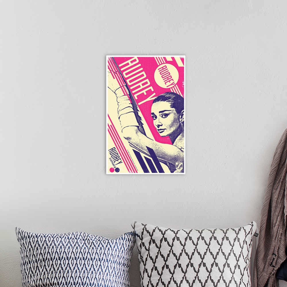 A bohemian room featuring Audrey Hepburn Pink Stripes