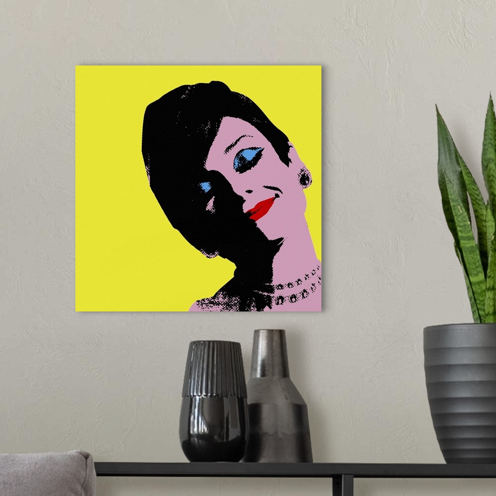 A modern room featuring Audrey Hepburn Yellow Dots