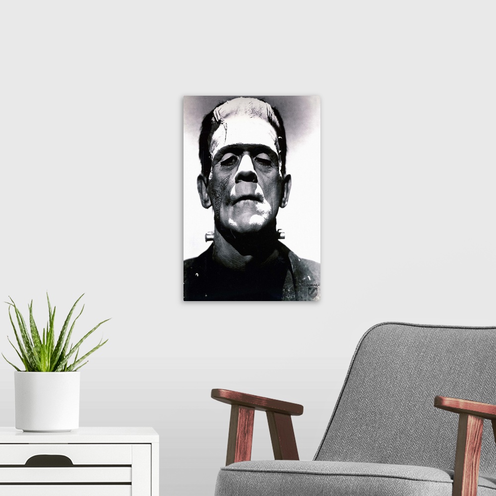 A modern room featuring Bela Lugosi B&W Frankenstein Meets Wolfman