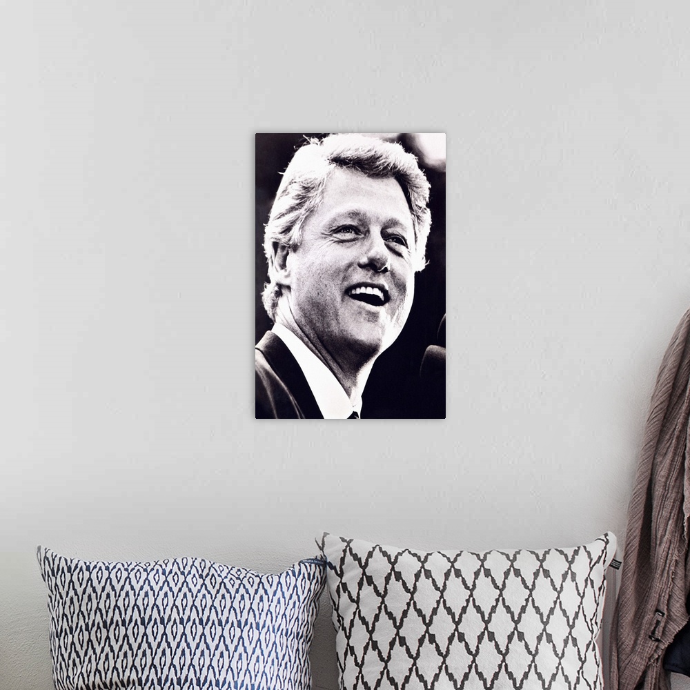 A bohemian room featuring Bill Clinton Head Shot