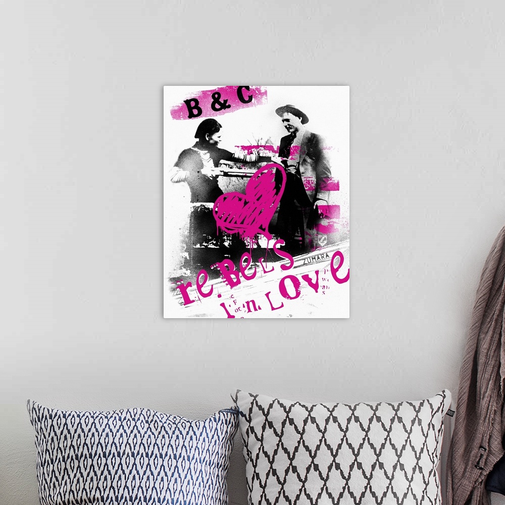 A bohemian room featuring Bonnie and Clyde Rebels In Love