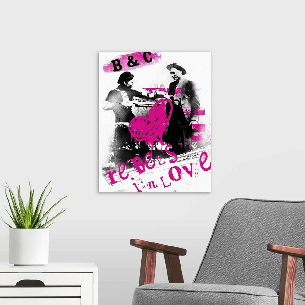 A modern room featuring Bonnie and Clyde Rebels In Love